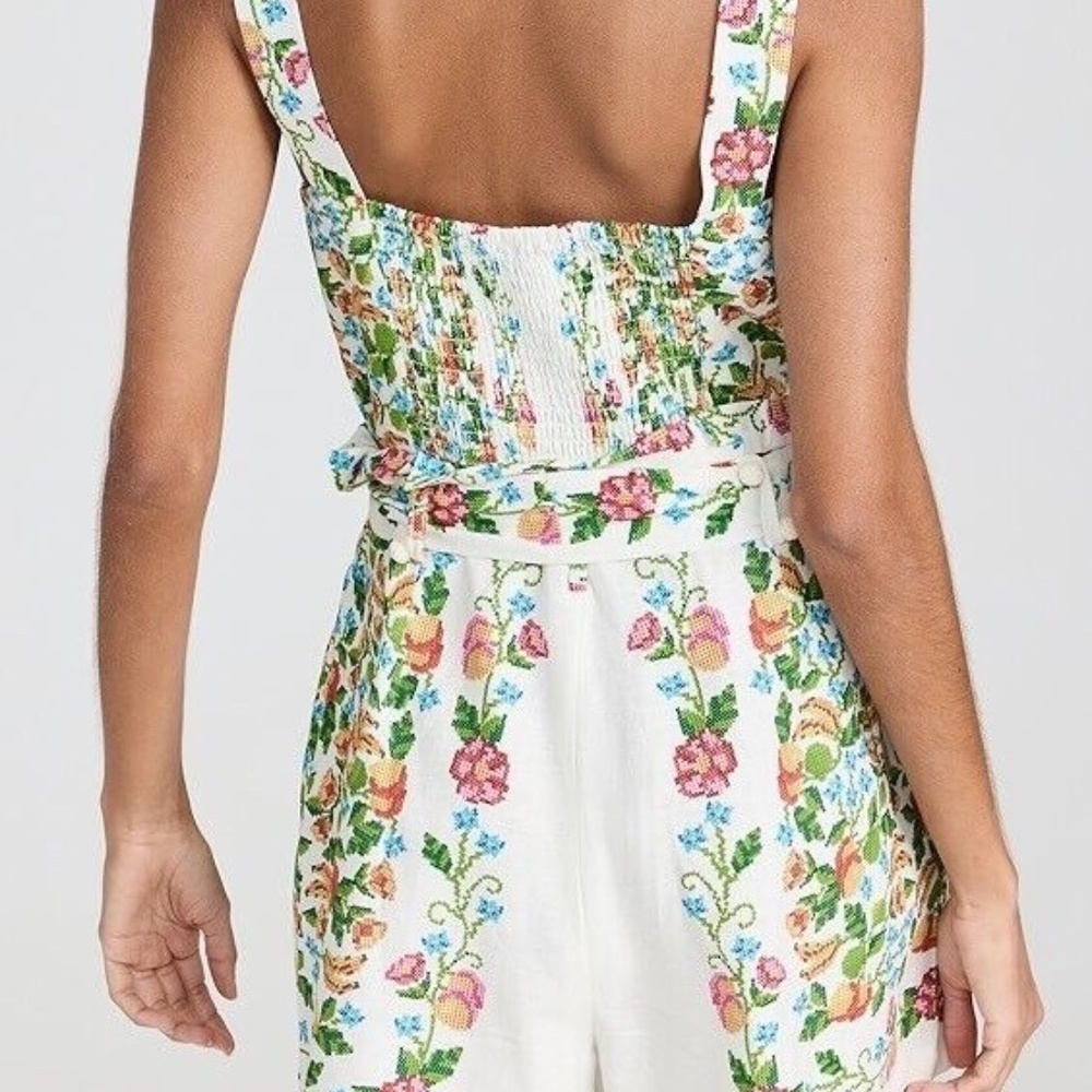 FARM Rio White Floral Embroidered Romper - Picture 2 of 6